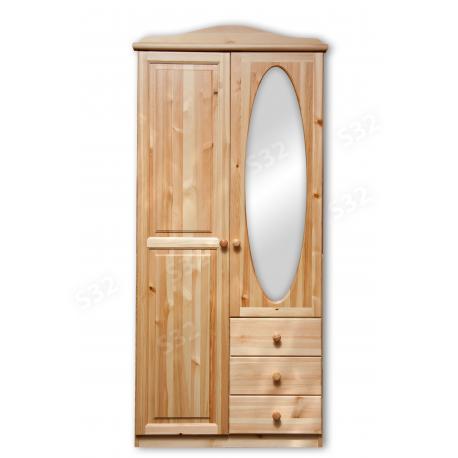 Ciklon 2 ajtós 3 fiókos ovális tükrös szekrény, Kategória:Fenyő szekrény
