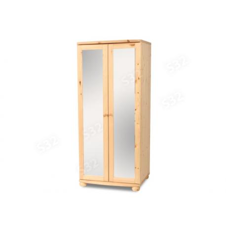 Claudia 2 ajtós akasztós + polcos tükrös szekrény, Kategória:Fenyő szekrény